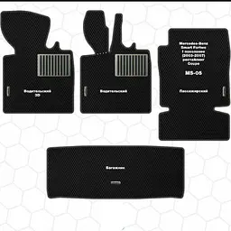 Килимки у салон для Smart Fortwo 2003-2007 Екошкіра с подпятником 2 шт (Rombus) - мініатюра 2
