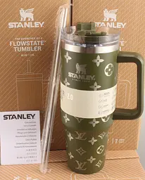 Термокухоль Stanley Quencher H2.0 Tumbler з неіржавкої сталі 1,18 л Olive Green Monogram KT6007842