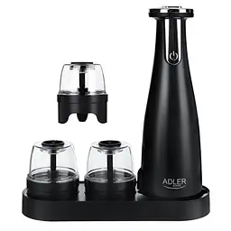 Набір з 3 млинів для спецій солі та перцю Adler AD 4449 на USB black - мініатюра 4