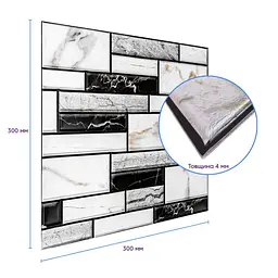 Декоративна плитка Sticker Wall ПВХ на самоклейці 300х300х5мм Квадрат СПП-602 SW-00000669 - мініатюра 3