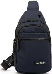 Сумка LANPAD чоловіча через плече 14х20х8 см Синій (LAN82081 blue)