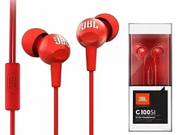 Навушники JBL C100SI з мікрофоном червоні