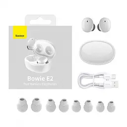 Бездротові навушники TWS Baseus Bowie E2 NGTW090002 White - мініатюра 8