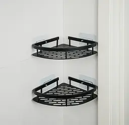 Набір металевих полиць для ванної кімнати Fabrika OPAL 2 шт чорні+подарунок йоржик для унітазу Fabrika PRACTIС White - мініатюра 14