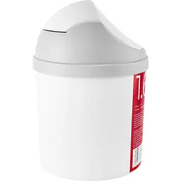 Відро для сміття MBM My Home з кришкою 1.6 л сіре (BIN-10 1.6L GRAY) - мініатюра 2