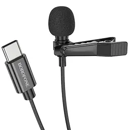 Мікрофон петличний Borofone BFK11 Elegant lavalier Type-C (2m) Black - мініатюра 2