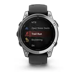 Смарт-годинник Garmin Fenix E 47mm AMOLED Stainless Steel with Black Silicone Band (010-03025-02) - мініатюра 6