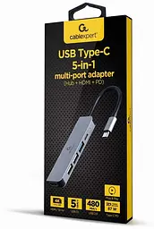USB-Хаб Cablexpert A-CM-COMBO5-03 USB Type-C 5-в-1 (A-CM-COMBO5-03) - мініатюра 2