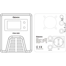 Джерело безперебійного живлення [ДБЖ] Gemix PSN-500 [92054] - мініатюра 4