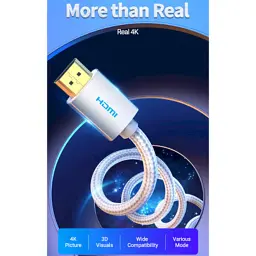 Кабель мультимедійний HDMI M to HDMI M 15.0m V2.0 4K silver Vention (AABIN) - мініатюра 4