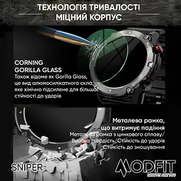 Чоловічий наручний годинник Sniper Black-Silver 36 мм. Modfit acs0029713 - мініатюра 7
