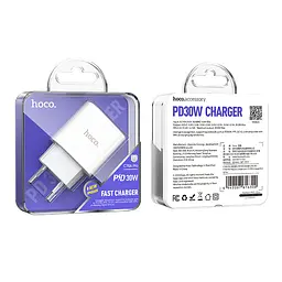 Мережевий зарядний пристрій Hoco C76A Pro Majestic single port PD30W charger білий - мініатюра 2