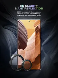 Захисне скло для камери Samsung Galaxy S25 Ultra 5G, Supreme BI, чорний колір, з рамкою, глянцеве скло для захисту лінз, протиударне, прозоре, з клейовим шаром по контуру, не впливає на якість фото, ArmorStandart (ARM83223) - мініатюра 4