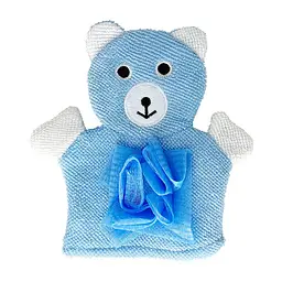 Мочалка-рукавичка для купання "Ведмедик" Mega Zayka MGZ-0911(Blue)
