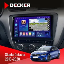 Штатна магнітола Skoda Octavia A7 2013-2020 Decker D10-009 4x64, DSP, 4G, 2k Decker (НФ-00008403)