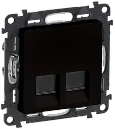 Розетка подвійна RJ45 кат. 5e UTP Valena Life з накладками матовий чорний Legrand osv0002027