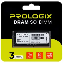 Модуль пам'яті для ноутбука SoDIMM DDR4 8GB 2666 MHz Prologix (PRO8GB2666D4S) - мініатюра 4