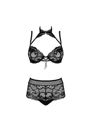 Комплект сексуальної білизни Obsessive Elizenes L/XL чорний - мініатюра 6