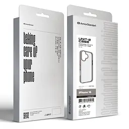 Чехол для Apple iPhone 16, UNIT2, серый, ударопрочный, прозрачный противоударный чехол-накладка из TPU и поликарбоната (PC), с защитными бортиками, защита всего корпуса от ударов и царапин, ArmorStandart (ARM79286) - мініатюра 2