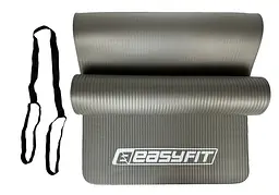 Килимок для фітнесу та йоги EasyFit NBR 10 мм Сірий (EF-1919-GY) - мініатюра 12