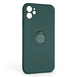 Силиконовый чехол для Apple iPhone 11, Icon Ring, зеленый, панель-накладка, с кольцом-подставкой на 360°, противоударный, возможность использования магнитных держателей, ArmorStandart (ARM68647)