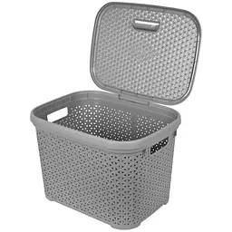 Кошик Diomedea з кришкою 44.5x33.6x31 см 30 л сіро-блакитний (К14-121)  - мініатюра 3