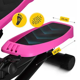 Степпер (міні-степпер) 4FIZJO Evo з еспандерами Black/Pink (P-5905973403870) - мініатюра 2