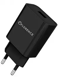 Мережевий зарядний пристрій Florence 1USB 2A + MicroUSB Cable Black (FL-1020-KM) - мініатюра 2