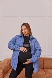 Куртка-сорочка 2в1 для вагітних демісезонна Alabama розмір M Lullababe Блакитний - мініатюра 6