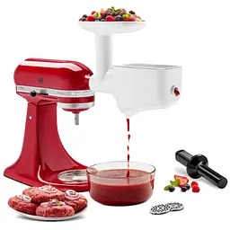 Набір з 3 насадок KitchenAid м'ясорубка, протирка, овочерізка (5KSM2FPPC) - мініатюра 7