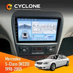 Штатна магнітола Mercedes-Benz S-Class (W220) 1998-2005 Cyclone C9-012 4x64 DSP 4G Cyclone (НФ-00007346)