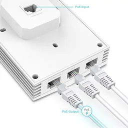 TP-Link Точка доступу EAP655 WALL AX3000, 1xGE, 3xGE out, PoE - мініатюра 4