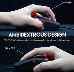 Игровая мышь Fantech VX-7 CRYPTO 60IPS, 15G, 800DPI Black - мініатюра 6