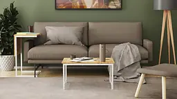 Стіл журнальний приставний Террі Комбо Ferrum-decor 345x662x440 Білий метал ДСП Дуб Артізан 16 мм (FRD-105148) - мініатюра 5