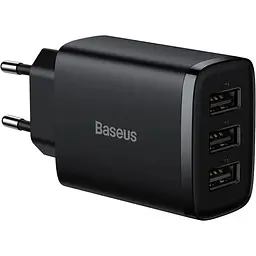 Зарядний пристрій Baseus Compact Charger 3U 17W EU black (CCXJ020101) - мініатюра 2
