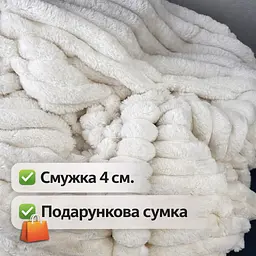 Плед полуторний Шарпей 150*200 см Білий Koloco - мініатюра 3