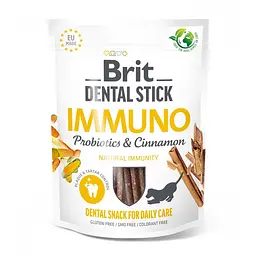 Ласощі для собак Brit Dental Stick Immuno для міцного імунітету, пробіотики і кориця, 7 шт, 251 г (112104)