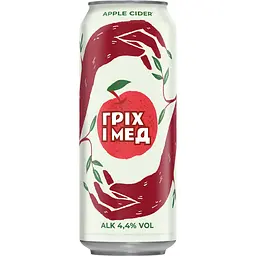 Сидр Гріх і мед зі смаком яблука 0.5 л з/б