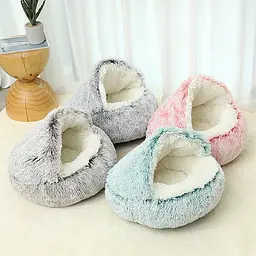 Плюшева лежанка Люпосанчик Pink Plush Pet Bed для котів та собак d 120 см - мініатюра 8