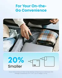 Мережевий зарядний пристрій Anker Charger 70W, 3xUSB-C, 1xUSB-A, Чорний (A121CG11) - мініатюра 7