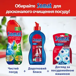 Гель для миття посуду в посудомийці Somat Exellence Duo Gel Антижир 684 мл + 684 мл (9000101819199) - мініатюра 12