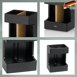 Стакан для зубних щіток Kela Cube 8.5х6.5х11.5 см чорний (23688) - мініатюра 2