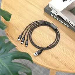 Кабель Borofone 3in1 micro/type-C/lightning BX72 2A/1m Black - мініатюра 3