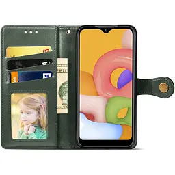 Шкіряний чохол-книжка GETMAN Gallant (PU) для Samsung Galaxy A04 Зелений - мініатюра 4
