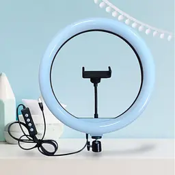 Кільцева Led-лампа 30 см LJJ-30 з тримачем для телефона 3 режими + RGB