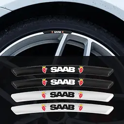 Емблема обода колеса Saab 4 шт Алюміній наклейка на диски на скотчі - мініатюра 3