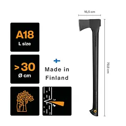 Універсальна сокира Fiskars Solid A18, 71 см, 1.6 кг (1052045) - мініатюра 5