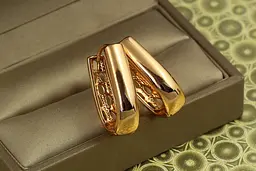 Сережки кільця Хuping Jewelry Масив 2,6 см золотисті