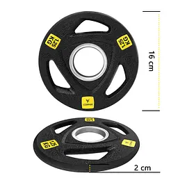 Диск олімпійський Cornix 1 x 1.25 кг 51 мм металевий, прогумований Black XR-0423 - мініатюра 6