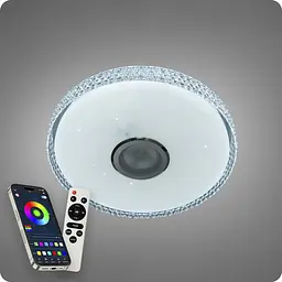Люстра світлодіодна 517 Dlight RGB з пультом і колонкою 70Вт Білий (02155)